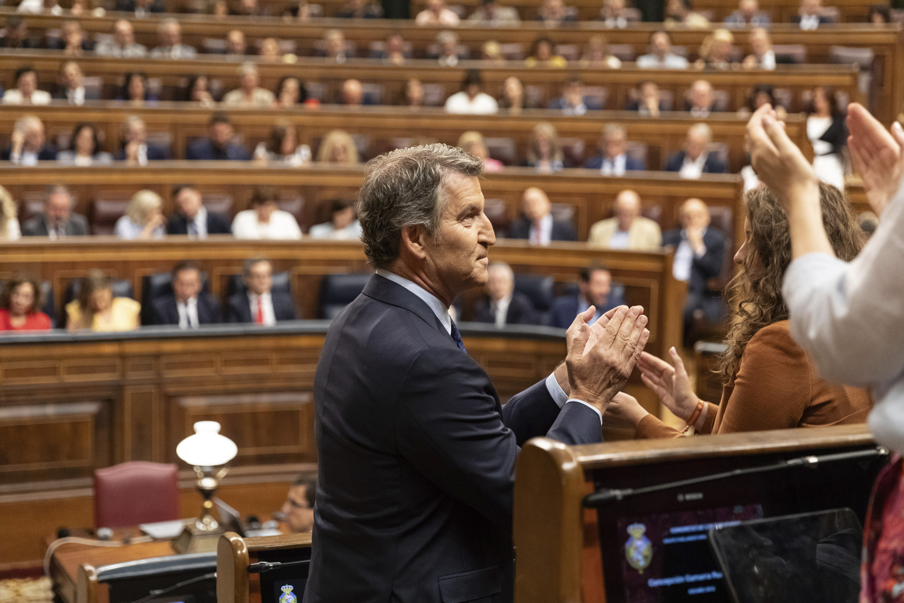 Alberto Nez Feijo, tras su intervencin en el debate parlamentario del pasado mircoles.